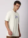 Cream Good Day Printed Oversized T-Shirt